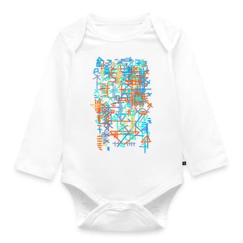 Pattern / Bauhaus carpet - Organic Longsleeve Baby Bodysuit - white - Front