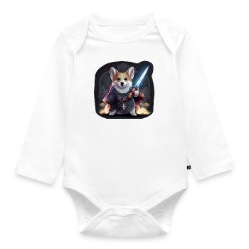 CorgiKreuz-Ritter - Baby Bio-Langarm-Body - Weiß - Vorne