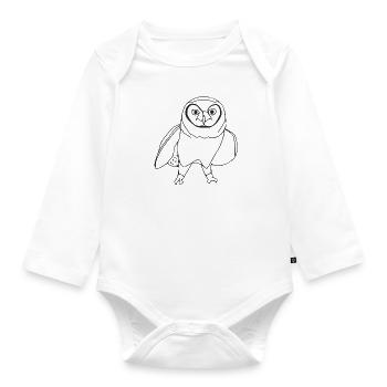The owl Madame - Organic Longsleeve Baby Bodysuit - white - Front