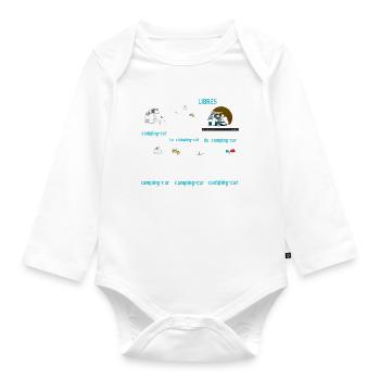 camping car temps libres cadeau camping car - Body Bébé bio manches longues - blanc - Devant