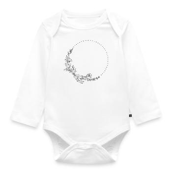 Flower Frame - Organic Longsleeve Baby Bodysuit - white - Front