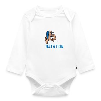 J'Peux Pas J'Ai natation - Body Bébé bio manches longues - blanc - Devant