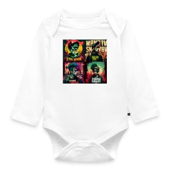 Strange new world in Cyber Punk - Organic Longsleeve Baby Bodysuit - white - Front