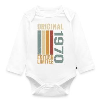 1970 | Édition Limitée cadeau d'anniversaire 1970 - Body Bébé bio manches longues - blanc - Devant