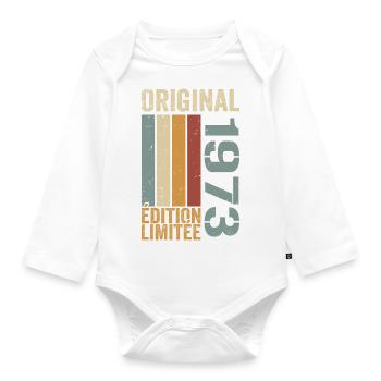 1973 | Édition Limitée cadeau d'anniversaire 1973 - Body Bébé bio manches longues - blanc - Devant