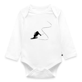 Ski Ski Mountains Ski Area Ski Downhill Gift - Organic Longsleeve Baby Bodysuit - white - Front