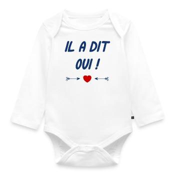Il a dit oui - Body Bébé bio manches longues - blanc - Devant