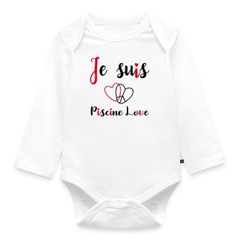 peace and love - Body Bébé bio manches longues - blanc - Devant