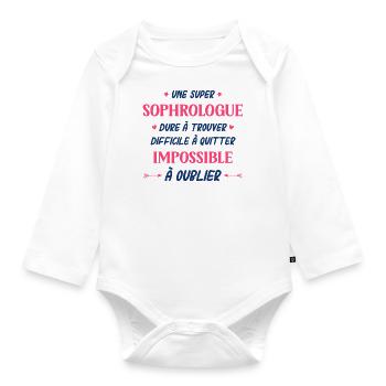 Une super sophrologue - Body Bébé bio manches longues - blanc - Devant