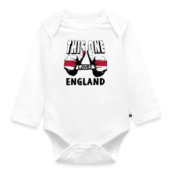 England Flagge Vintage Englische Fahne Used Look - Baby Bio-Langarm-Body - Weiß - Vorne