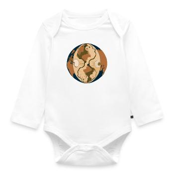 Unknown landscape - Organic Longsleeve Baby Bodysuit - white - Front