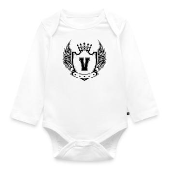 Escudo V - Body orgánico de manga larga para bebé - blanco - delante