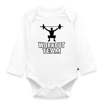 Workout Team - Baby Bio-Langarm-Body - Weiß - Vorne