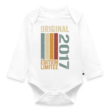 2017 | Édition Limitée cadeau d'anniversaire 2017 - Body Bébé bio manches longues - blanc - Devant