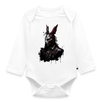 Lapin de Pâques mort-vivant avec costume - Body Bébé bio manches longues - blanc - Devant