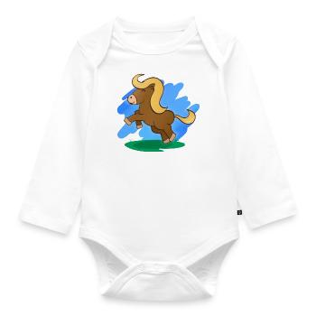 Pferd (Pony) & Landschaft - Baby Bio-Langarm-Body - Weiß - Vorne
