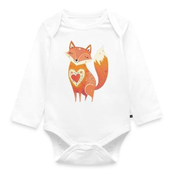 Fox Forest Animaux Amour Coeur Nature Animal Enfant Bébé - Body Bébé bio manches longues - blanc - Devant
