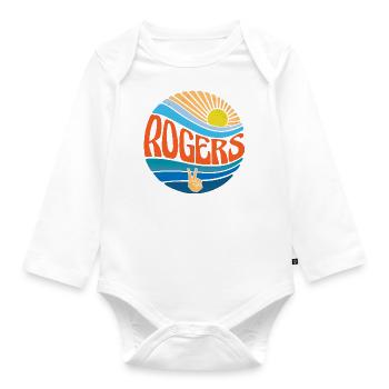 Rogers Shirt Vintage Sunset Rogers Groovy Tie Dye - Organic Longsleeve Baby Bodysuit - white - Front