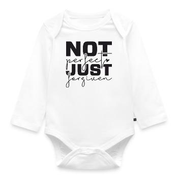 Not perfect just forgiven - Baby Bio-Langarm-Body - Weiß - Vorne