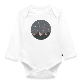 🪐 Sternenhimmel mit Planeten - Baby Bio-Langarm-Body - Weiß - Vorne