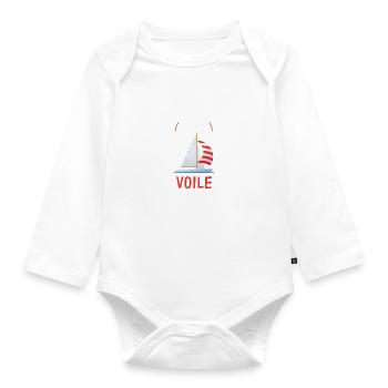 J'Peux Pas J'Ai Voile rouge - Body Bébé bio manches longues - blanc - Devant