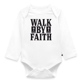 Walk by Faith - Baby Bio-Langarm-Body - Weiß - Vorne