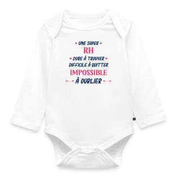 Super rh - Body Bébé bio manches longues - blanc - Devant