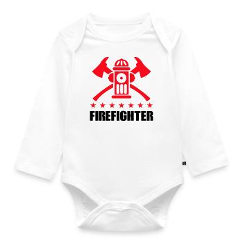firefighter feuerwehr - Baby Bio-Langarm-Body - Weiß - Vorne