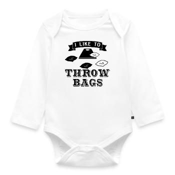 Poufs à lancer Ironic Cornhole Player Sack Toss - Body Bébé bio manches longues - blanc - Devant