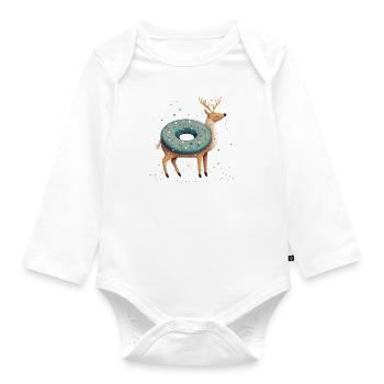 Donut Deer - Baby Bio-Langarm-Body - Weiß - Vorne