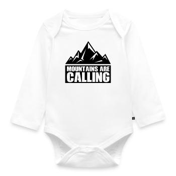 Mountains are Calling - Baby Bio-Langarm-Body - Weiß - Vorne