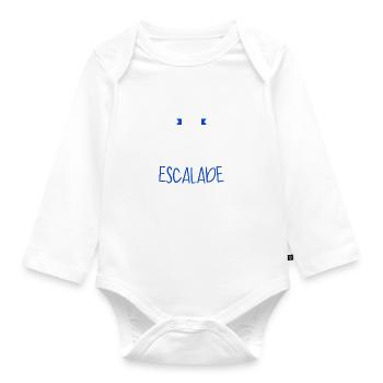 Teeshirt humour J'Peux Pas J'Ai Escalade - Body Bébé bio manches longues - blanc - Devant