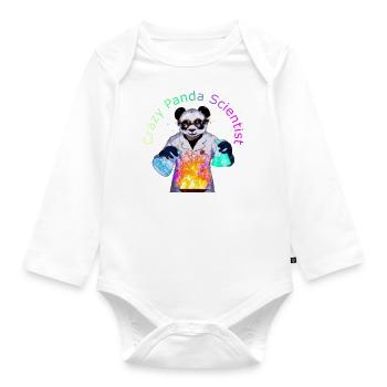 Crazy Panda Scientist - Body Bébé bio manches longues - blanc - Devant