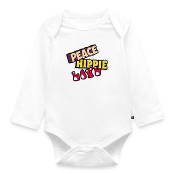 Hippie - Baby Bio-Langarm-Body - Weiß - Vorne