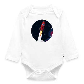 Rocket Go - Baby Bio-Langarm-Body - Weiß - Vorne