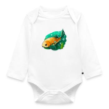 Carpe pour enfants - Body Bébé bio manches longues - blanc - Devant