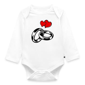 eheringe hearts - Baby Bio-Langarm-Body - Weiß - Vorne