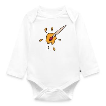 Pinsel - Baby Bio-Langarm-Body - Weiß - Vorne