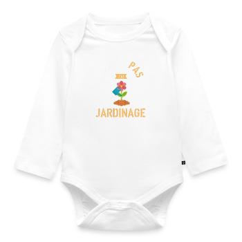 J Peux Pas J ai jardinage - Body Bébé bio manches longues - blanc - Devant