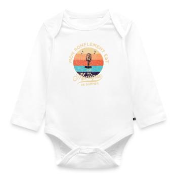 Mon ronflement est ma musique de sommeil t-shirt - Body Bébé bio manches longues - blanc - Devant