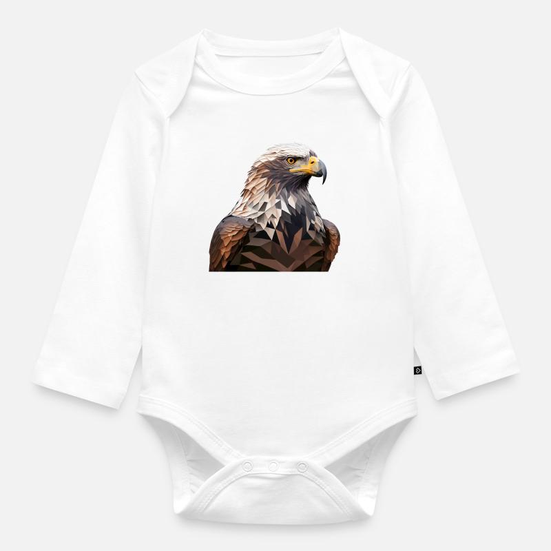 EAGLE - Baby Bio-Langarm-Body - Weiß