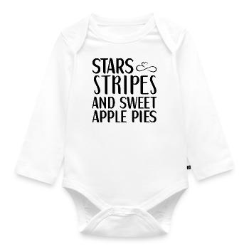 Stars Stripes y tartas de manzana dulces - Body orgánico de manga larga para bebé - blanco - delante