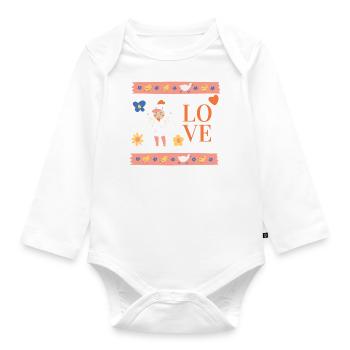 I love Little Poussin - Body Bébé bio manches longues - blanc - Devant