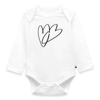 Herzen - Baby Bio-Langarm-Body - Weiß - Vorne
