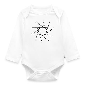 Lens Object | Gyro Lines | Vectorgraphic - Organic Longsleeve Baby Bodysuit - white - Front