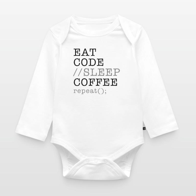 Computer Science Python Programmer Eat Code Sleep Organic Longsleeve Baby Bodysuit