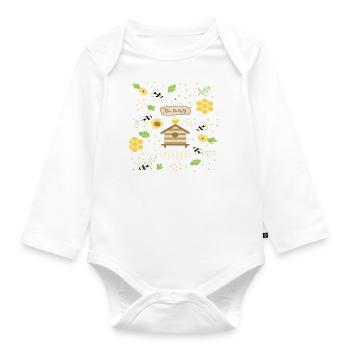 Bee Honey - Baby Bio-Langarm-Body - Weiß - Vorne