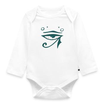 Müdes Ra-Auge - Baby Bio-Langarm-Body - Weiß - Vorne