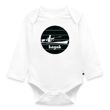 Kayak Water Sports - Organic Longsleeve Baby Bodysuit - white - Front