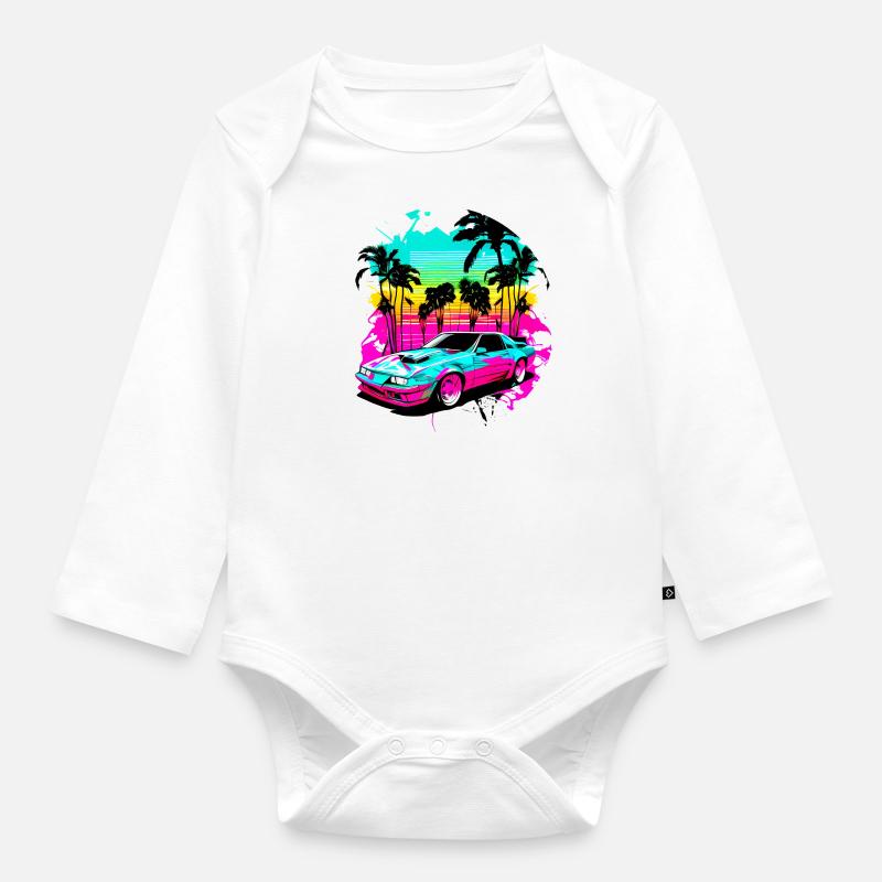 Miami Voiture 1 - Body Bébé bio manches longues - blanc